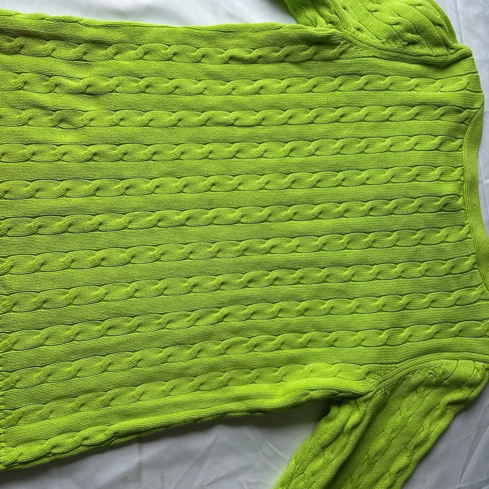 Lauren Ralph Lauren Lime Cable Knit Sweater - Picture 5 of 12